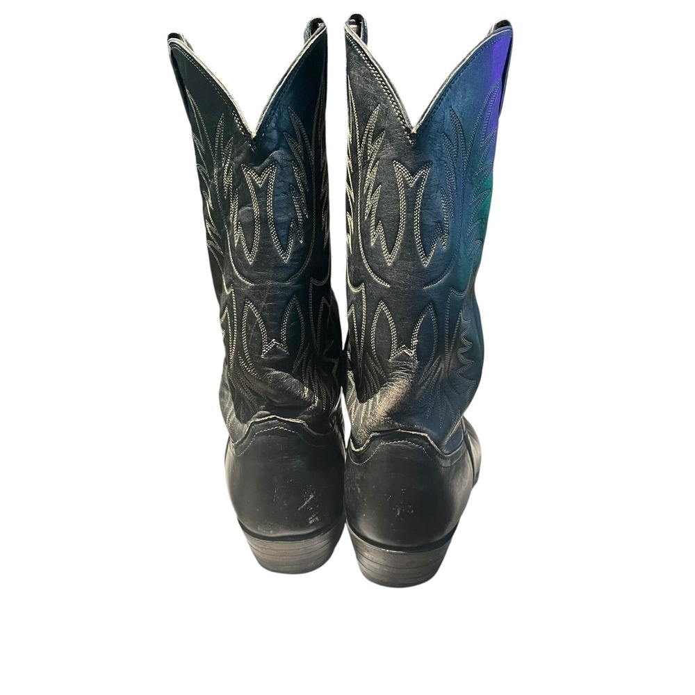 Justin Boots Black Western Cowboy Boots - Picture 7 of 9